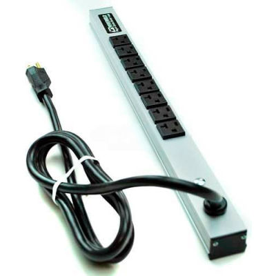 Wiremold CabinetMATE Power Strip, 8 Outlets, 20A, 6' Cord