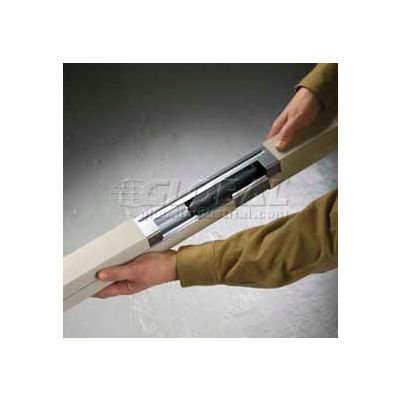 Wiremold 25DTP-4D Two Channel Pole, 8" Removable Communications Cover W/KOs, 10'5"L