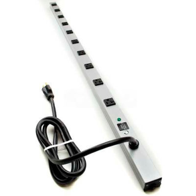 Wiremold CabinetMATE Power Strip, 10 Outlets, 20A, 6' Cord