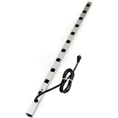 Wiremold CabinetMATE Power Strip, 10 Outlets, 20A, 15' Cord