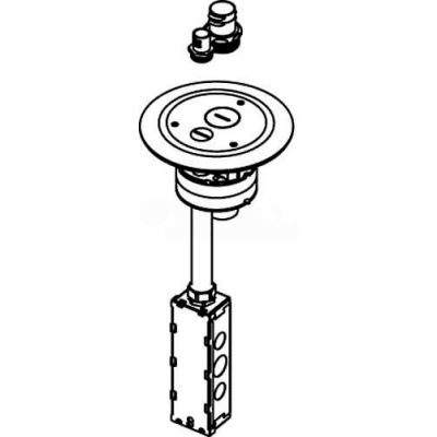 Wiremold 4FFATC15BS Poke-Thru Assembly, 4" Feed, Flush, Brass