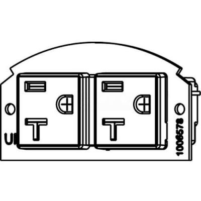 Wiremold 68REC-25 Poke-Thru 1/2-Gang 20A Duplex Receptacle