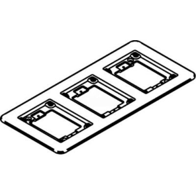 Wiremold 838tcal Floor Box 3-Gang Combination Carpet & Tile Flange, Aluminum - Pkg Qty 5