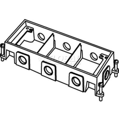 Wiremold 880CM3-1 Floor Box 3-Gang Shallow Box, Fully Adjustable