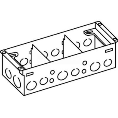 Wiremold 880W3 Floor Box 3-Gang Steel Box, For Wood Floors