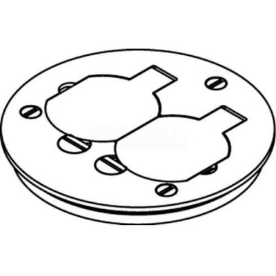 Wiremold 895t Floor Box Cover Plate, Brass, W/Duplex Flip Lids, For Tile - Pkg Qty 8