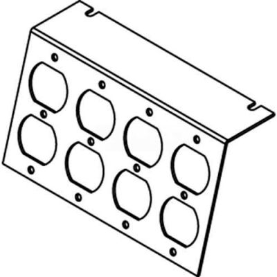 Wiremold P8105-4dp Floor Box Ac8105 Plate (4) Duplex Devices Kos - Pkg Qty 10
