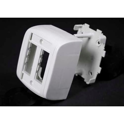Wiremold Pbb4tjfw Four Tracjack Data Box, Fog White, 3-1/4"L