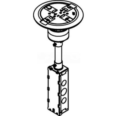 Wiremold RC7ATCAL Poke-Thru Flange & Black Slide Holder, Assembled Unit, Aluminum