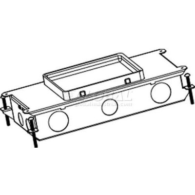 Wiremold RFB2-OG 2-Compartment On-Grade Recessed Box, Tunnel, Duplex Bracket, Comm. Bracket