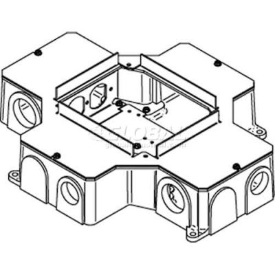 Wiremold RFB4-CI-1 Floor Box 4-Compartment Recessed Box W/2 Receptacle Brackets, Cast Iron
