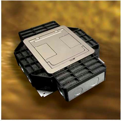 Wiremold Floor Bx 4-Compartment Stamped Recessed Bx W/Tunnel & 2 Recpt. Brackets, Steel-Min Qty 2