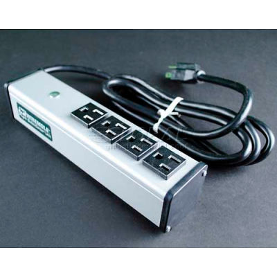 Wiremold UL101BC Multi-Outlet Power Unit, 125V, 15A, 9-1/4"L, 4 Outlets, 6' Cord