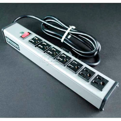Wiremold UL204BC Multi-Outlet Power Unit, 125V, 15A, 13"L, 7 Outlets, 6' Cord