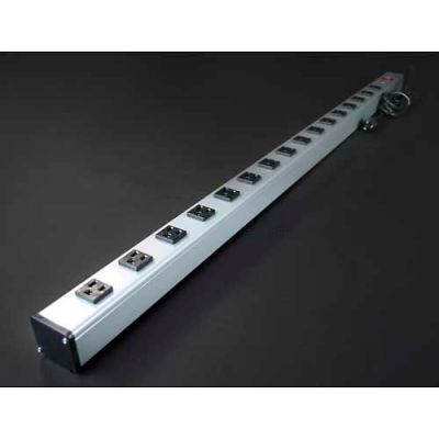 Wiremold Power Strip W/Lighted Switch, 16 Outlets, 15A, 15' Cord