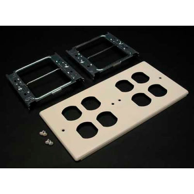 Wiremold V4047-2bbbb Four-Gang Overlapping Cover For Duplex Openings, Ivory, 9-1/2"L