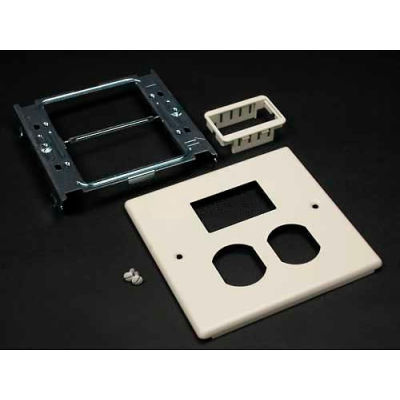Wiremold V4047bm Two-Gang Overlapping Cover Duplex, 2a Mini Adapter, 5-1/8"L