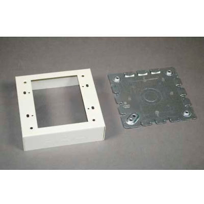 Wiremold V5747-2 2-Gang Shallow Switch & Receptacle Box, Ivory, 4-3/4"L