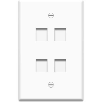 Legrand® WP3304-WH Keystone 1-Gang Oversized Wall Plate, 4-Port, White