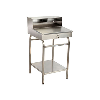 Winholt Stainless Steel Shop Desk, Pigeonhole Riser, 24"W x 22"D