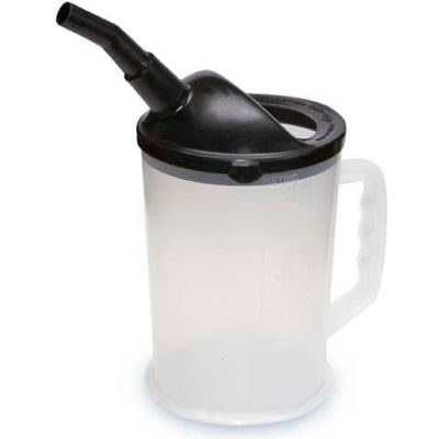 Funnel King® Heavy-Duty 87 oz. Graduated Measuring Container w/ 4" Black Spout - 94026