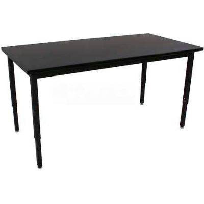 Wisconsin Bench 30" x 72" Lobo Science Table - Phenolic Top - Adjustable Height - Black