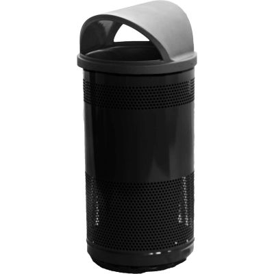 Stadium Series® 35 Gallon Receptacle w/Hood Top Lid, Black - SC35-01-BB-HT