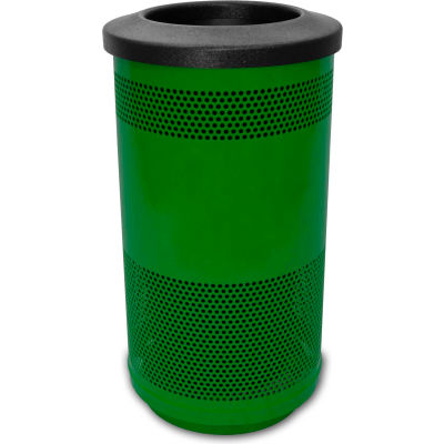 Stadium Series® 35 Gallon Receptacle w/Flat Top Lid, Evergreen - SC35-01-GN-FT