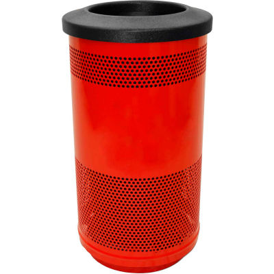 Stadium Series® 35 Gallon Receptacle w/Flat Top Lid, Red Baron - SC35-01-RD-FT