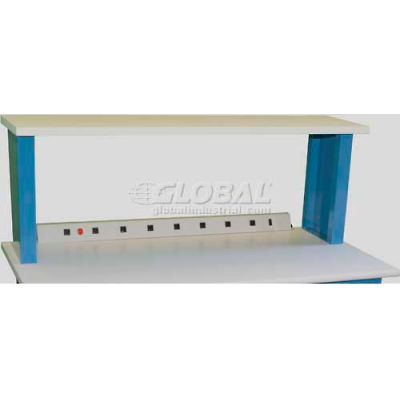WSI Instrument Riser Shelf RS1548-WG, 15"D X 48"W X 20"H, White Laminate, Grey Epoxy
