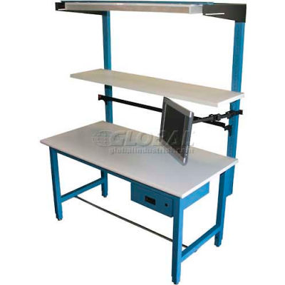 Wsi Slotted Upright Slu72-G, Pb Series, For 72" Bench, Grey - Pkg Qty 2