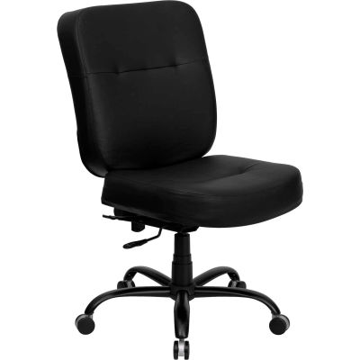 Big and Tall Office Chair - Leather - High Back - Black - Hercules Series