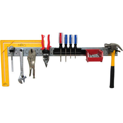 Wall Control Pegboard Strip Tool Organizer, Galvanized Black, 32" X 2-1/2" X 4"