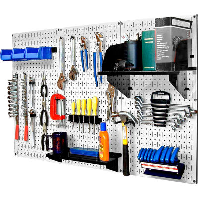 Wall Control Pegboard Standard Tool Storage Kit, White/Black, 48" X 32" X 9"