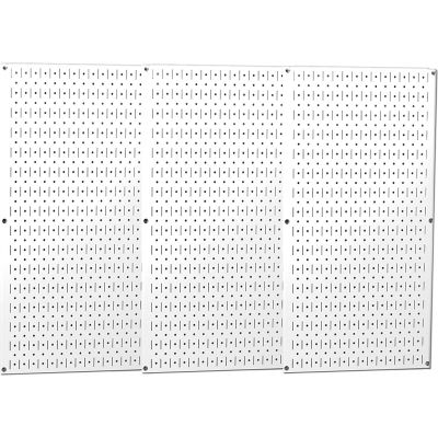 Wall Control Industrial Metal Pegboard, White, 48" X 32" X 3/4"