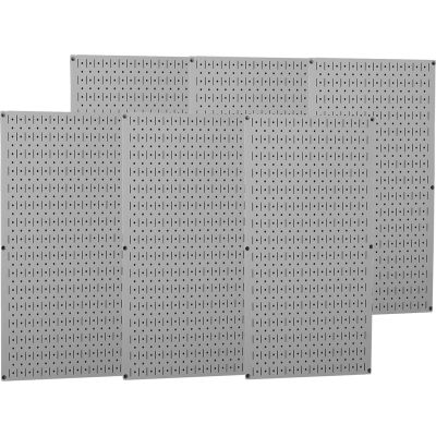 Wall Control Industrial Metal Pegboard, Gray, 96" X 32" X 3/4"