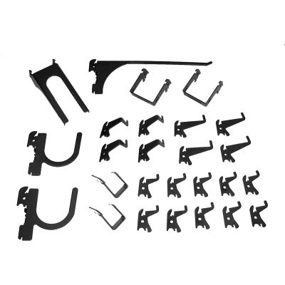 Wall Control Slotted Pegboard 26 pc Hook Kit, Black