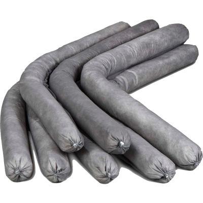 ESP Sorbents Universal Super Absorbent Flake Socks, 3"W x 4'L, Gray, 12/Box