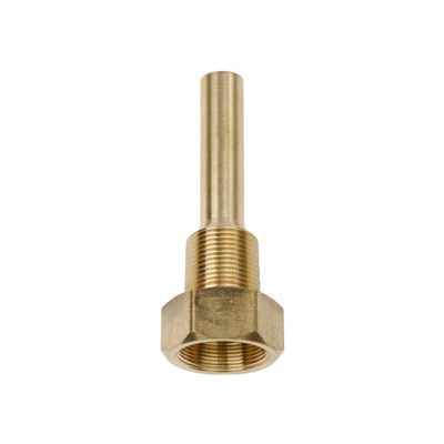 3/4" NPT Brass Thermowell 3 1/2" stem