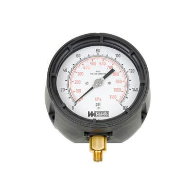 4 1/2", 1/4" NPT brass, 0-200 PSI