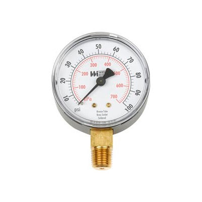 2 1/2" dial, 1/4" NPT bottom, 0-60 PSI