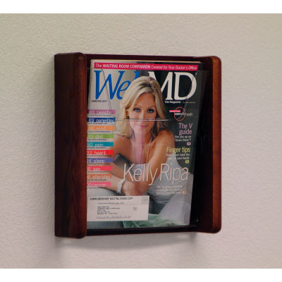 1 Pocket Acrylic & Oak Wall Display - Mahogany