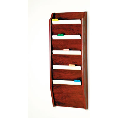 5 Pocket Chart Holder - Mahogany
