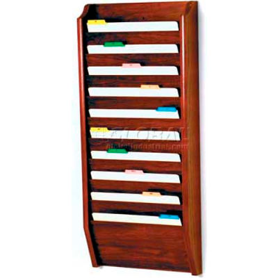 Wooden Mallet 10 Pocket Legal Size File Holder, Mahogany