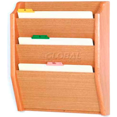 Wooden Mallet 3 Pocket Legal Size File Holder, Light Oak