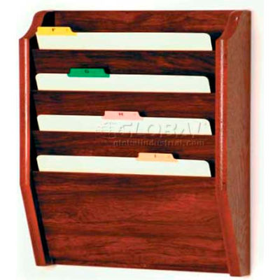 Wooden Mallet 4 Pocket Legal Size File Holder, Mahogany