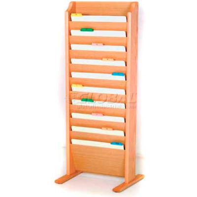 Wooden Mallet Free-Standing 10 Pocket Legal Size File Holder, Light Oak