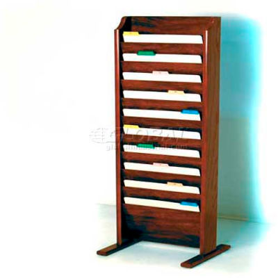 Wooden Mallet Free-Standing 10 Pocket Legal Size File Holder, Mahogany