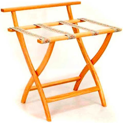Wooden Mallet WallSaver™ Luggage Rack with Tapestry Webbing, Light Oak