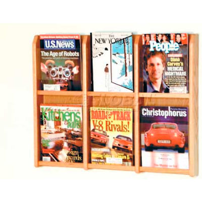 Wooden Mallet Divulge™ 6 Magazine Wall Display, Light Oak
